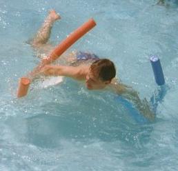 In the swimming pool of the tropical hotel, Manous, Brazil 1999